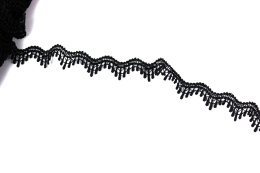 Czarna gipiura, czarna koronka, koronka na metry 0,5mb