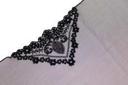 Black, wide embroidery on tulle, black elastic lace, sewing 0.5mb
