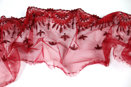 Elastic red embroidery, elastic lace 0.5m