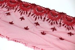 Elastic red embroidery, elastic lace 0.5m