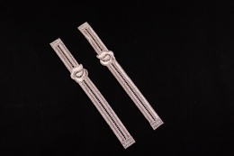 Jasnoróżowe aplikacje gipiurowe – para naszywek 15x2 cm