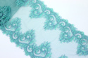 Piękny haft turkus z gipiurowymi zdobieniami 1mb