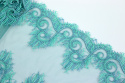 Piękny haft turkus z gipiurowymi zdobieniami 1mb