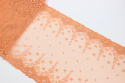 Szeroki ciemnopomarańczowy haftz bawełnianą gipiurą 1mb